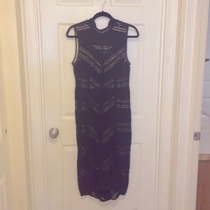 Knew length nude inset dress